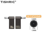 TISHRIC Laptop Power Charger Supply Connector Adapter PD 100W 5A  USB Type-C Female to DC Male For HP/Lenovo/DELL