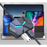 7 Ports USB 3.0 HUB Type C Docking Station 5Gbps High Speed Transmission Splitter Adapter For Laptop Hard Drive Mouse Keyboard