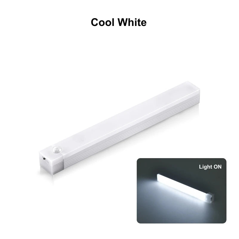 Motion Sensor Wireless LED Night Light USB Rechargeable Long Strip Bar Lamp
