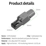 Natalink Cat8 Cat7 Cat6a Connectors RJ45 Tool Free Reusable Shielded Ethernet Cable Easy Jack RJ45 Modular Termination Plug