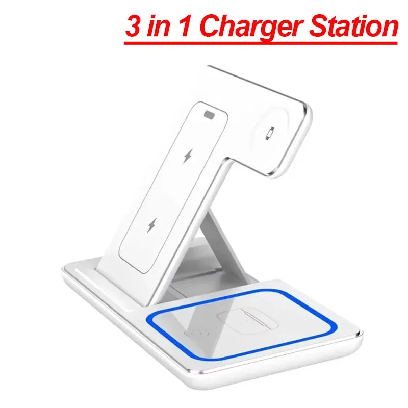 VIKEFON 3 in 1 Foldable Wireless Charging Station for iPhone 17-12 Pro Max