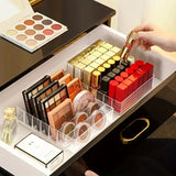 7-Compartment Clear Plastic Makeup Organizer