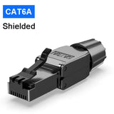 Natalink Cat8 Cat7 Cat6a Connectors RJ45 Tool Free Reusable Shielded Ethernet Cable Easy Jack RJ45 Modular Termination Plug