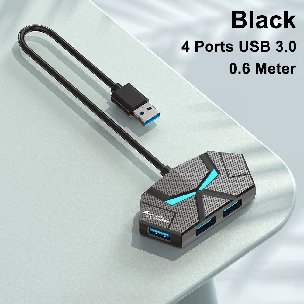 7 Ports USB 3.0 HUB Type C Docking Station 5Gbps High Speed Transmission Splitter Adapter For Laptop Hard Drive Mouse Keyboard