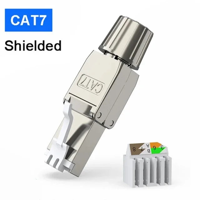 Natalink Cat8 Cat7 Cat6a Connectors RJ45 Tool Free Reusable Shielded Ethernet Cable Easy Jack RJ45 Modular Termination Plug