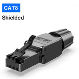 Natalink Cat8 Cat7 Cat6a Connectors RJ45 Tool Free Reusable Shielded Ethernet Cable Easy Jack RJ45 Modular Termination Plug