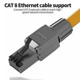 Natalink Cat8 Cat7 Cat6a Connectors RJ45 Tool Free Reusable Shielded Ethernet Cable Easy Jack RJ45 Modular Termination Plug