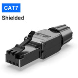 Natalink Cat8 Cat7 Cat6a Connectors RJ45 Tool Free Reusable Shielded Ethernet Cable Easy Jack RJ45 Modular Termination Plug