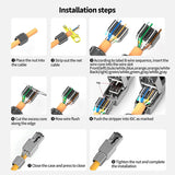 Natalink Cat8 Cat7 Cat6a Connectors RJ45 Tool Free Reusable Shielded Ethernet Cable Easy Jack RJ45 Modular Termination Plug